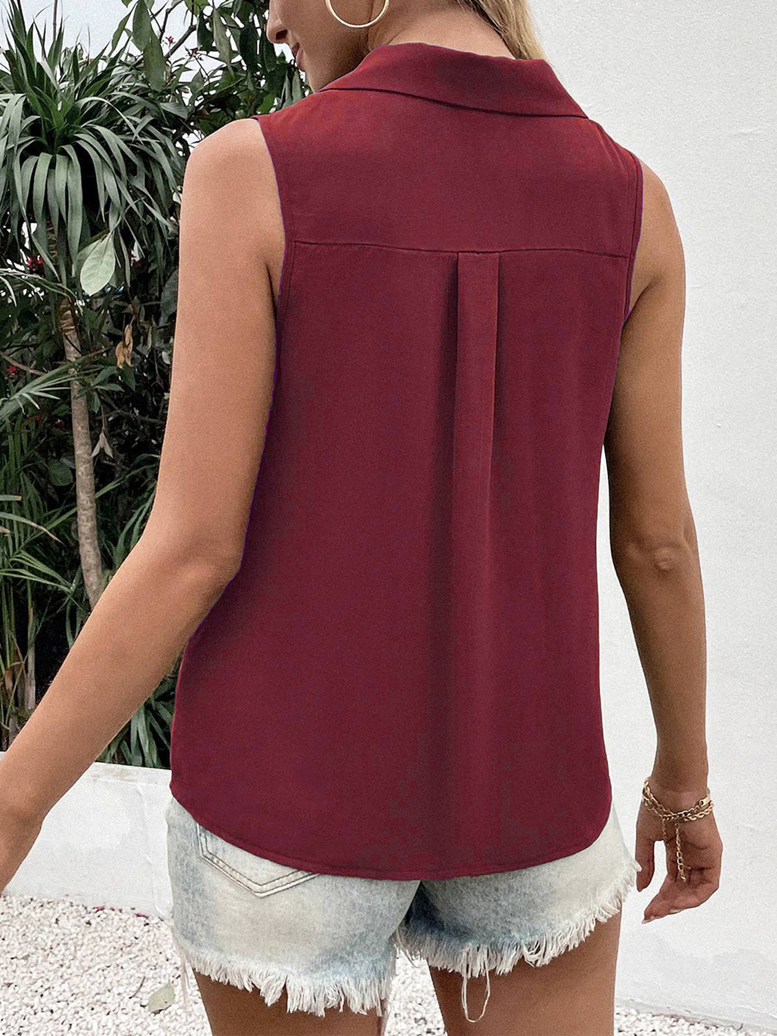 Stilla | Plus size Johnny-krave Button-Up Tank