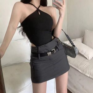 Stilla | Rygfri Cross Onepiece Cami A-linje Skørt
