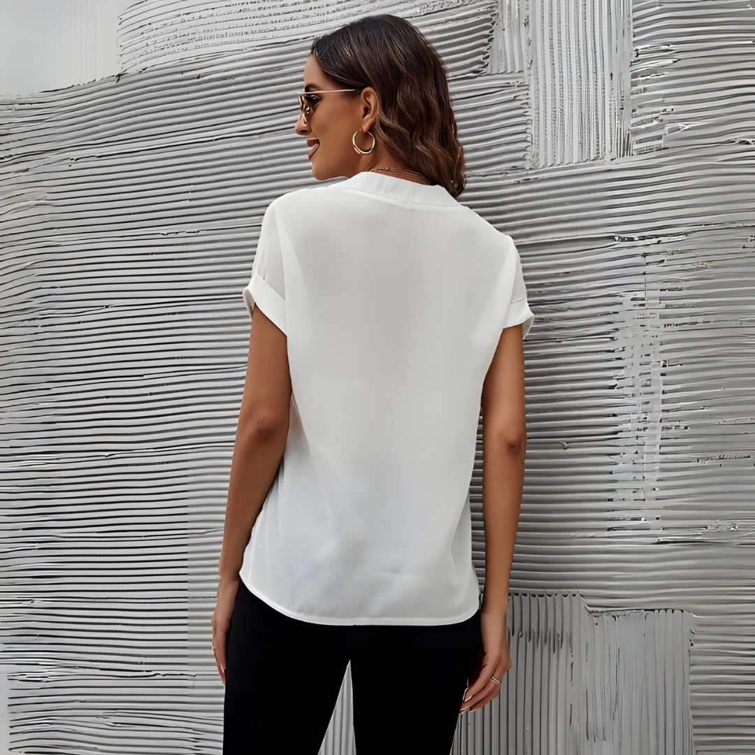 Stilla | Smart Bluse Med V-Hals Til Kvinder