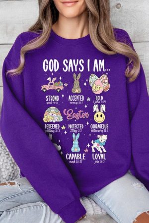 Stilla | Siger Jeg Er Kristne Grafisk Fleece Sweatshirts