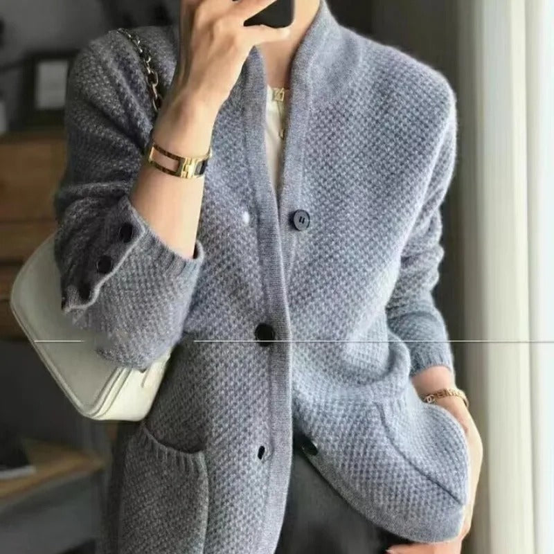 Stilla | Cashmere Tyk Uld Kvinders Sweaterjakke