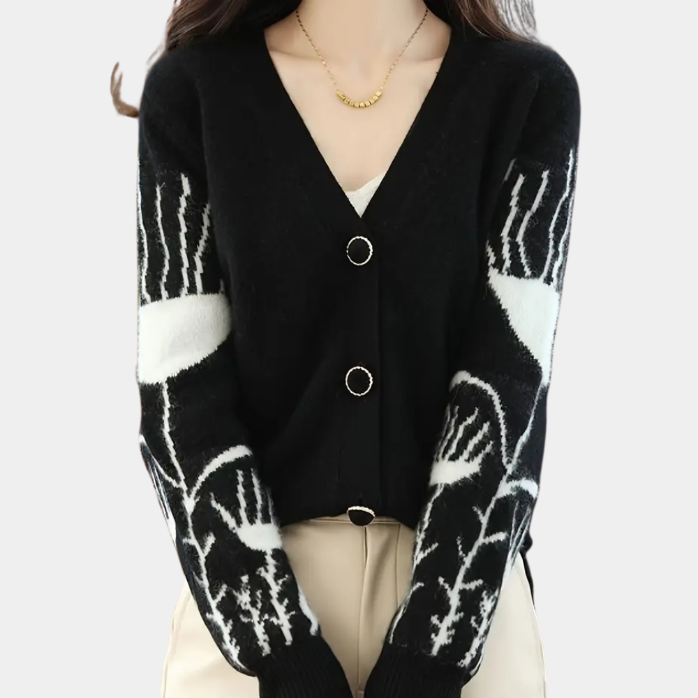 Stilla | V-Hals Cardigan Til Kvinder Med Varmt Design