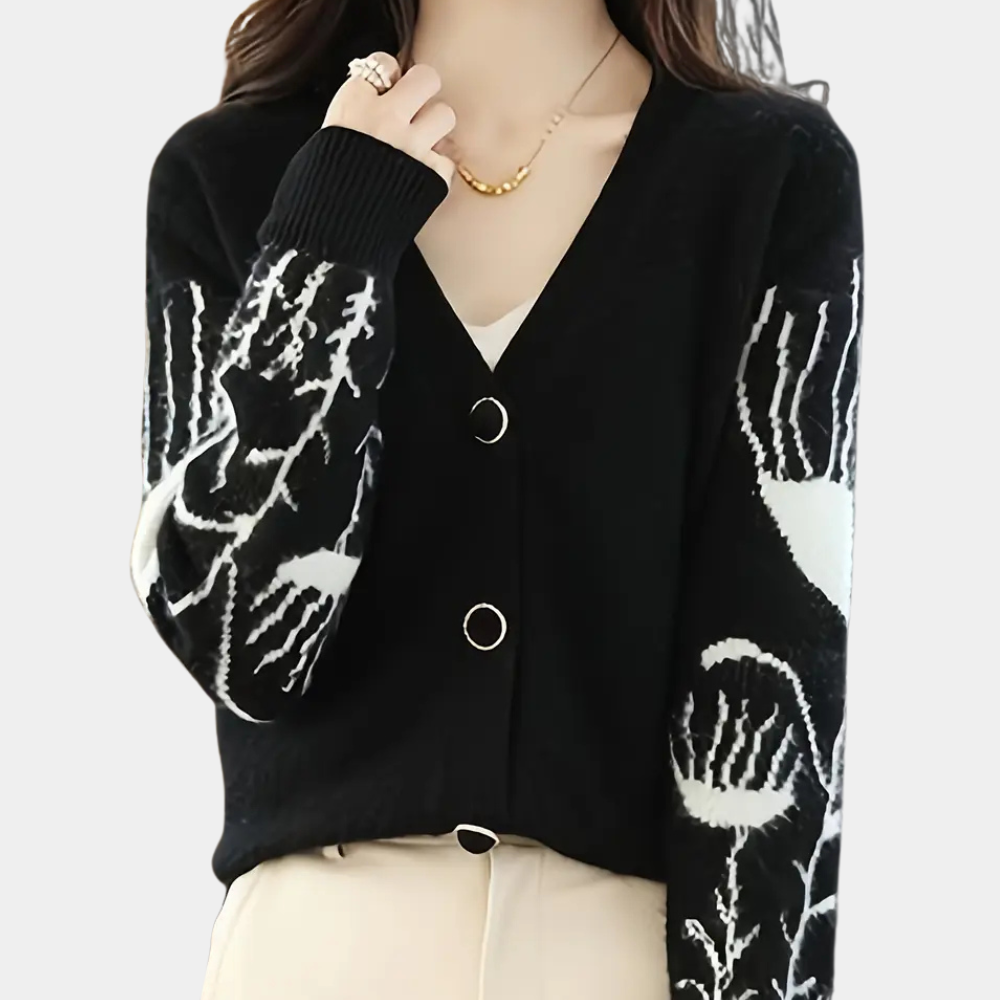 Stilla | V-Hals Cardigan Til Kvinder Med Varmt Design