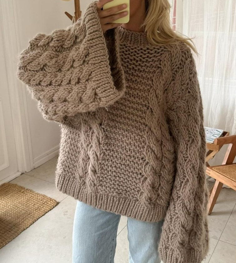 Stilla | Groft Fletmønsterstrikpullover Online nu