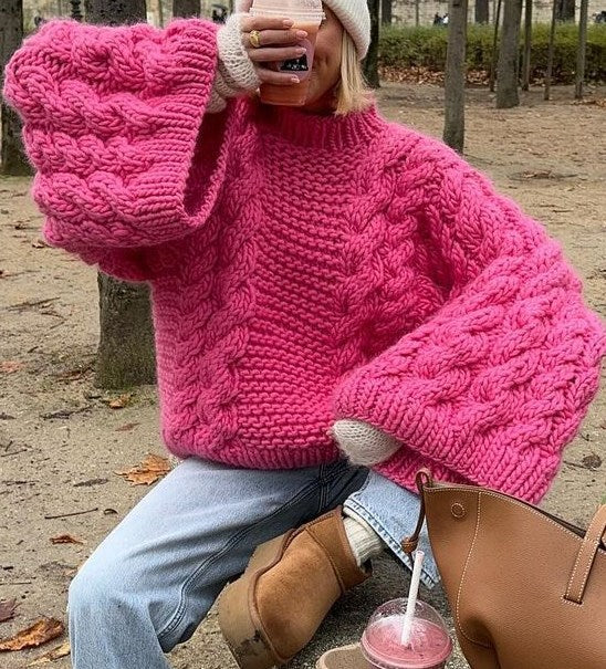 Stilla | Groft Fletmønsterstrikpullover Online nu