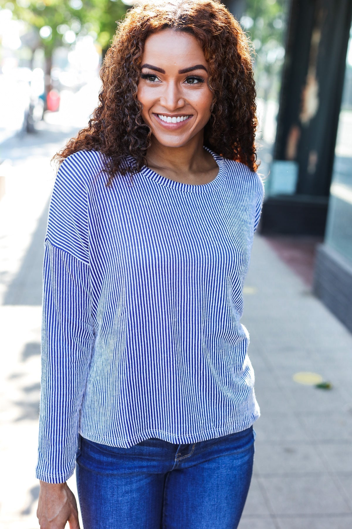 Stilla | Hej Smuk Dolman Pullover Rippet Blå