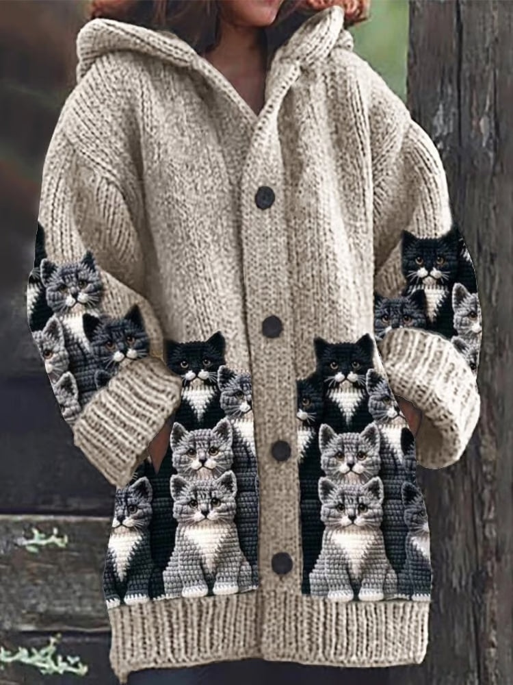 Stilla | Trykt katte-cardigan