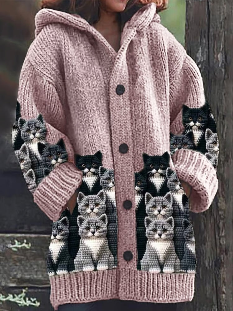 Stilla | Trykt katte-cardigan