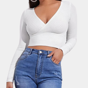 Stilla | Dame Langærmet Cropped Top