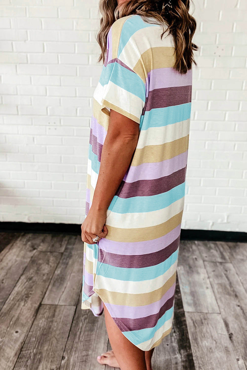 Stilla | Multi Farve Striped V-halskjole Levere