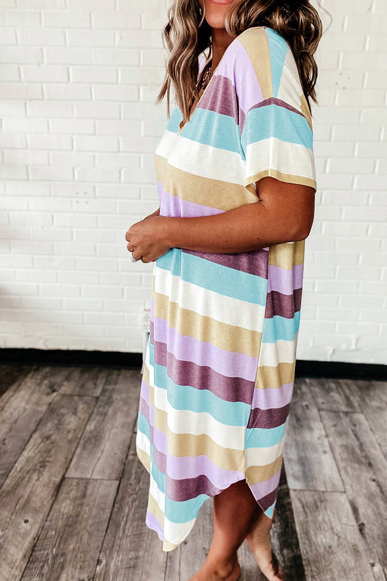 Stilla | Multi Farve Striped V-halskjole Levere