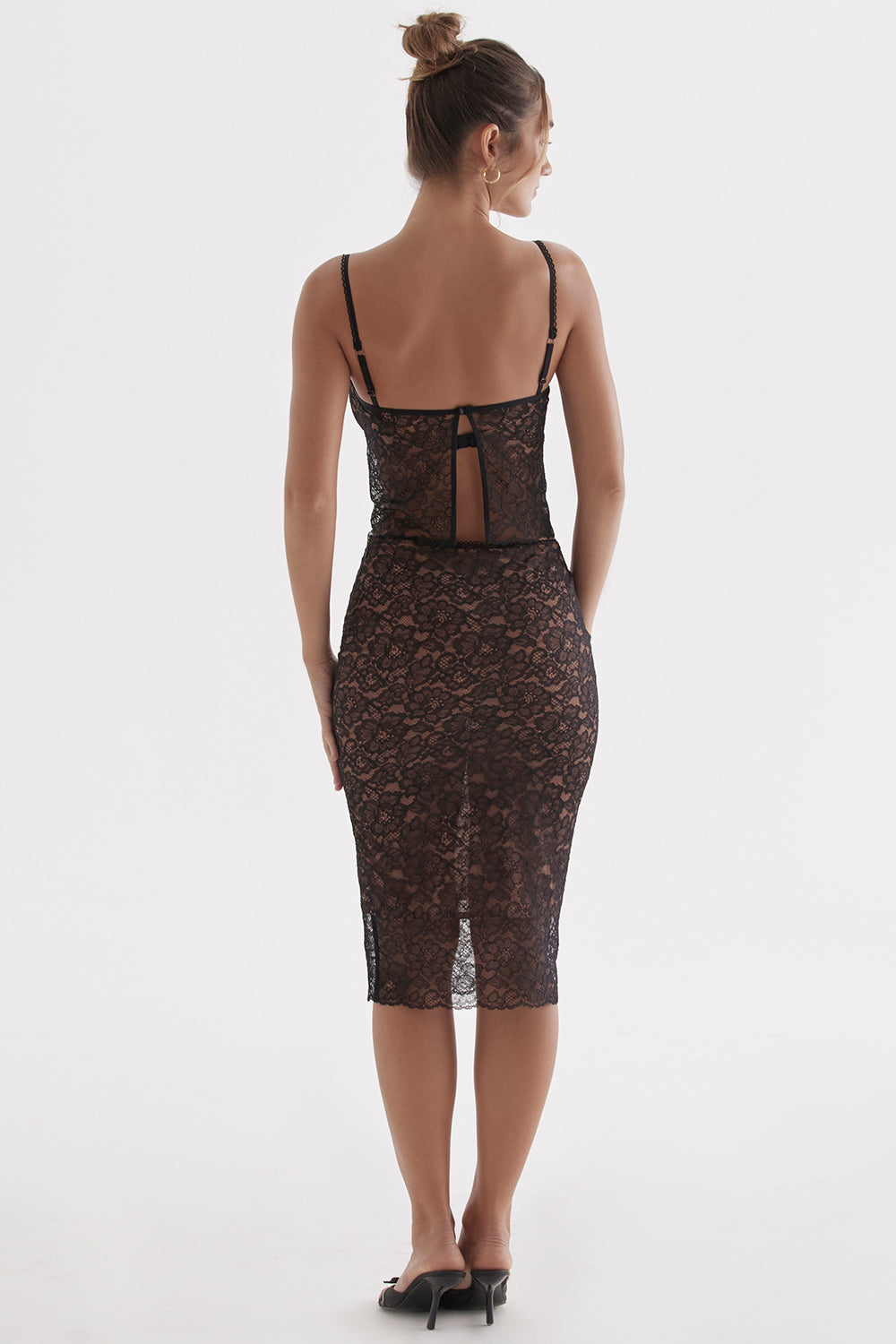 Stilla | Sort Blonde Cami Top Med Midi Nederdel