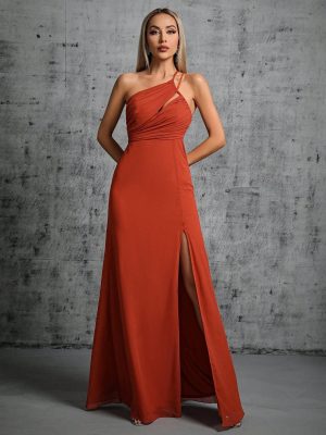 Stilla | Vinrød Ballgown Cocktail Slim Fit Kjole Slankende Slids Årlig Fest Aftenkjole Festkjole Til Kvinder Online nu