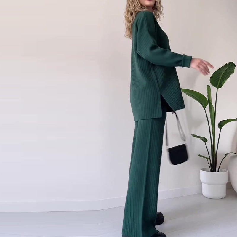 Stilla | Afslappet Ribbet 2-delt Outfit Sæt Online Hot Salg