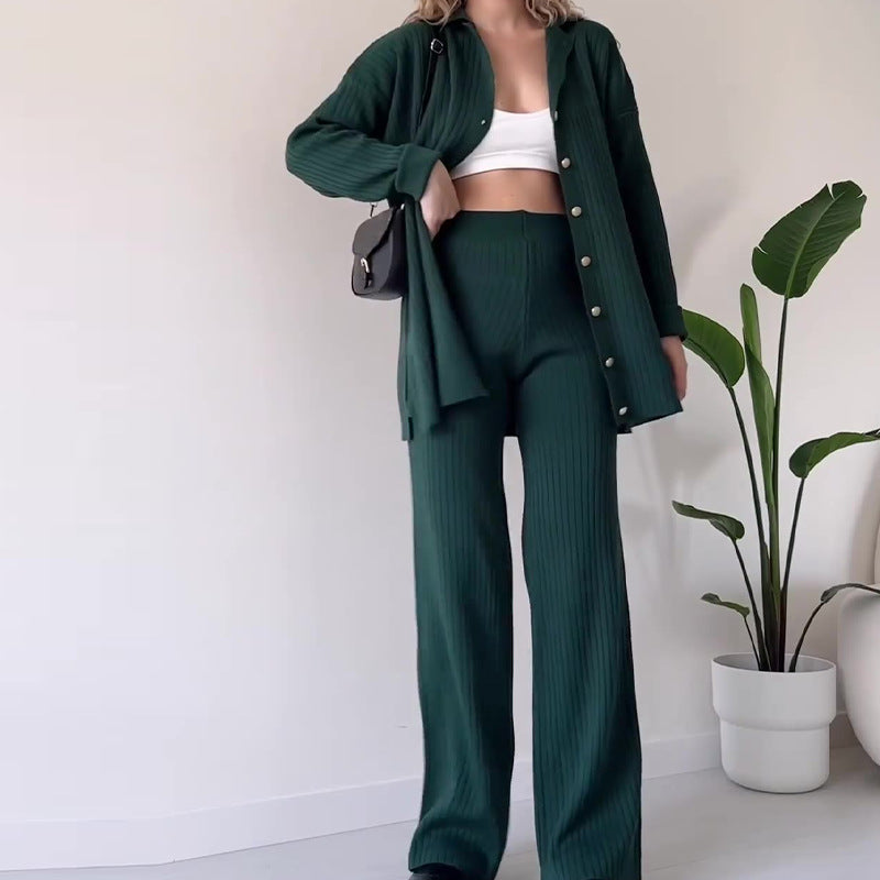 Stilla | Afslappet Ribbet 2-delt Outfit Sæt Online Hot Salg