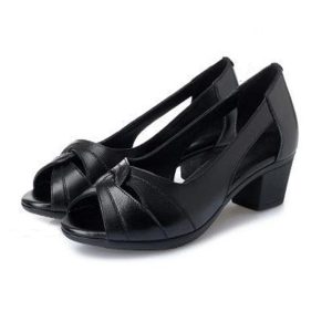 Stilla | Elegant Peeptoe Pumps Med Blokhæl