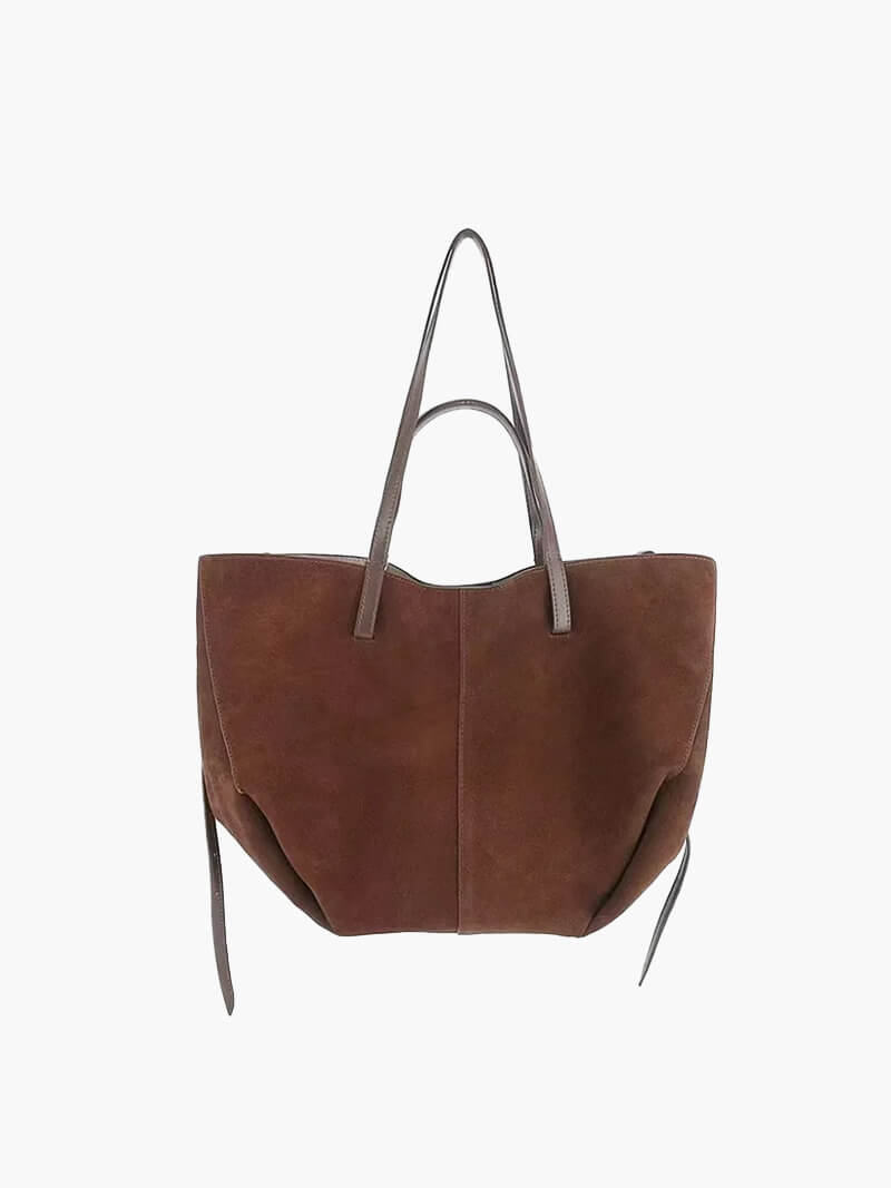 Stilla | Rummelig Dame Shopper Taske i Ruskind