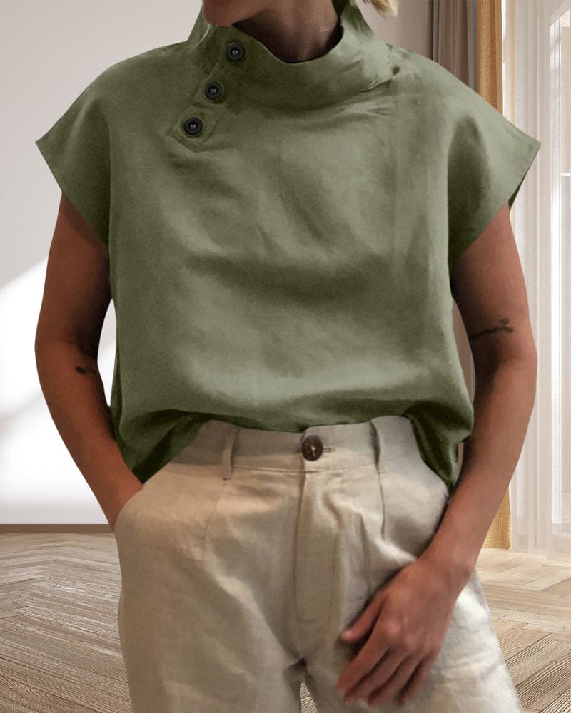 Stilla | Bluse Kortærmet Linned Bluse