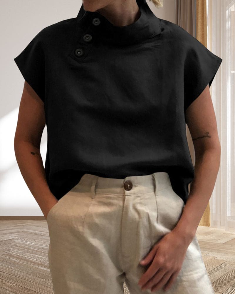 Stilla | Bluse Kortærmet Linned Bluse