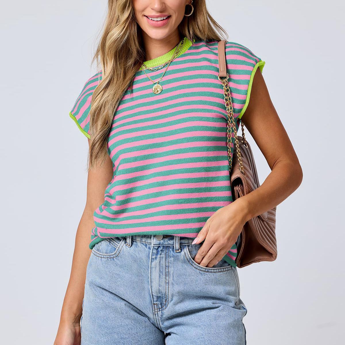 Stilla | Casual Stribet Sweater Online salg
