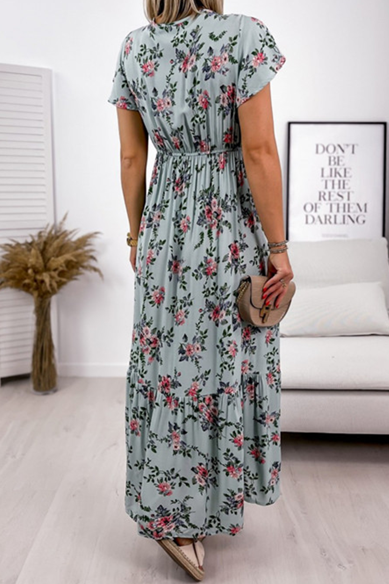 Stilla | Mode Elegant Blomst Split Sammenflade V-hals A-linie Kjoler