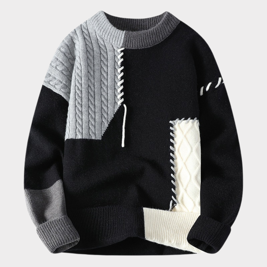 Stilla | Patchwork-Pullover Hot på udsalg