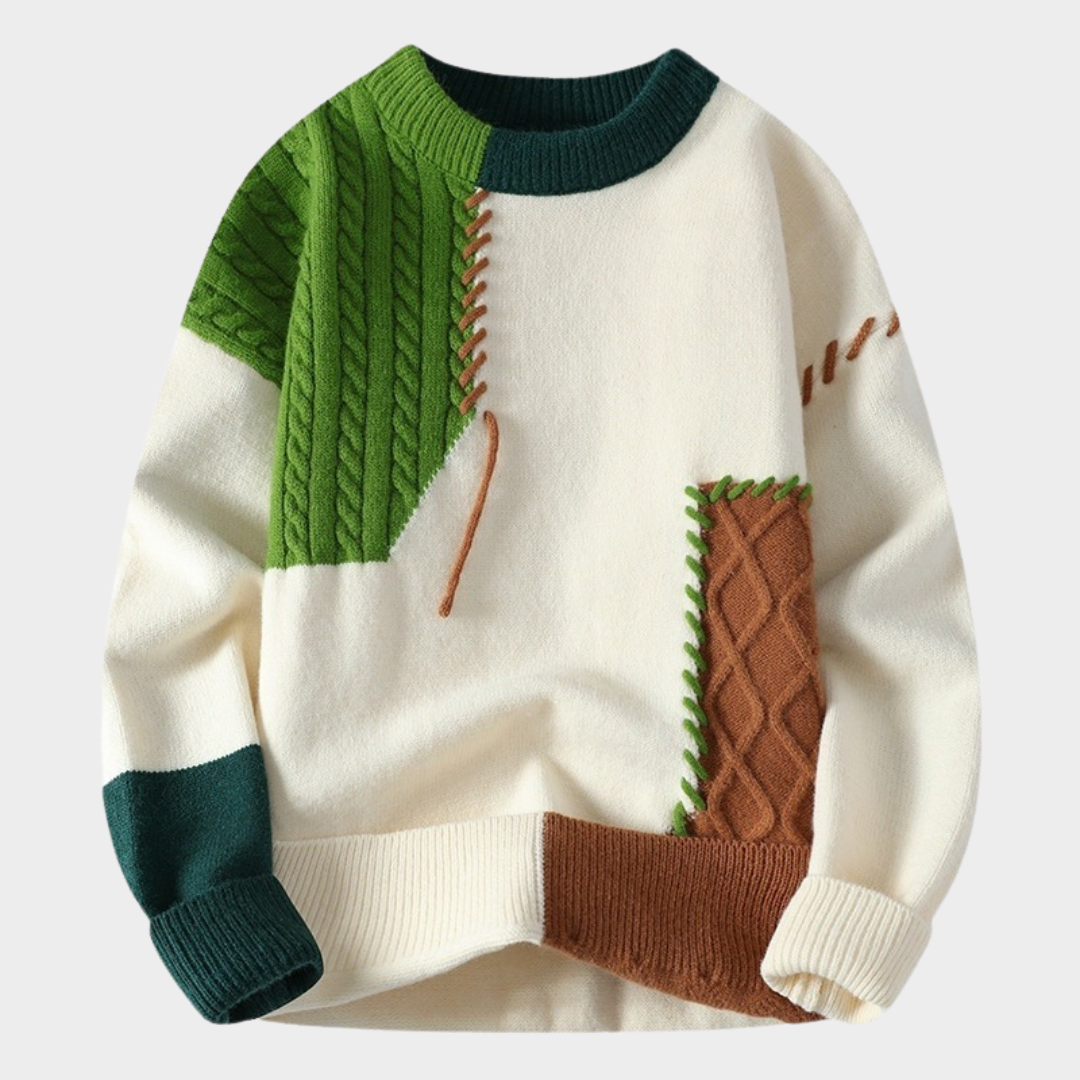 Stilla | Patchwork-Pullover Hot på udsalg