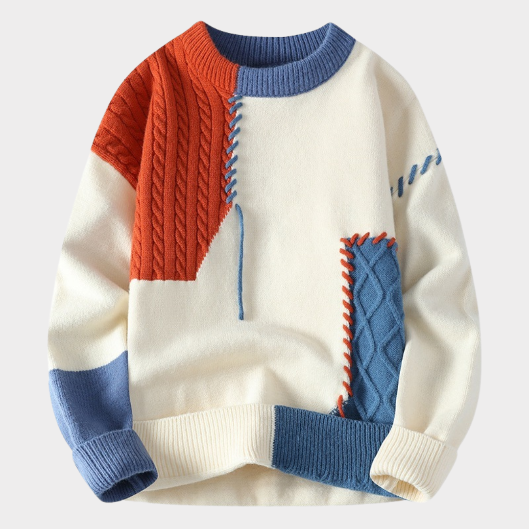 Stilla | Patchwork-Pullover Hot på udsalg