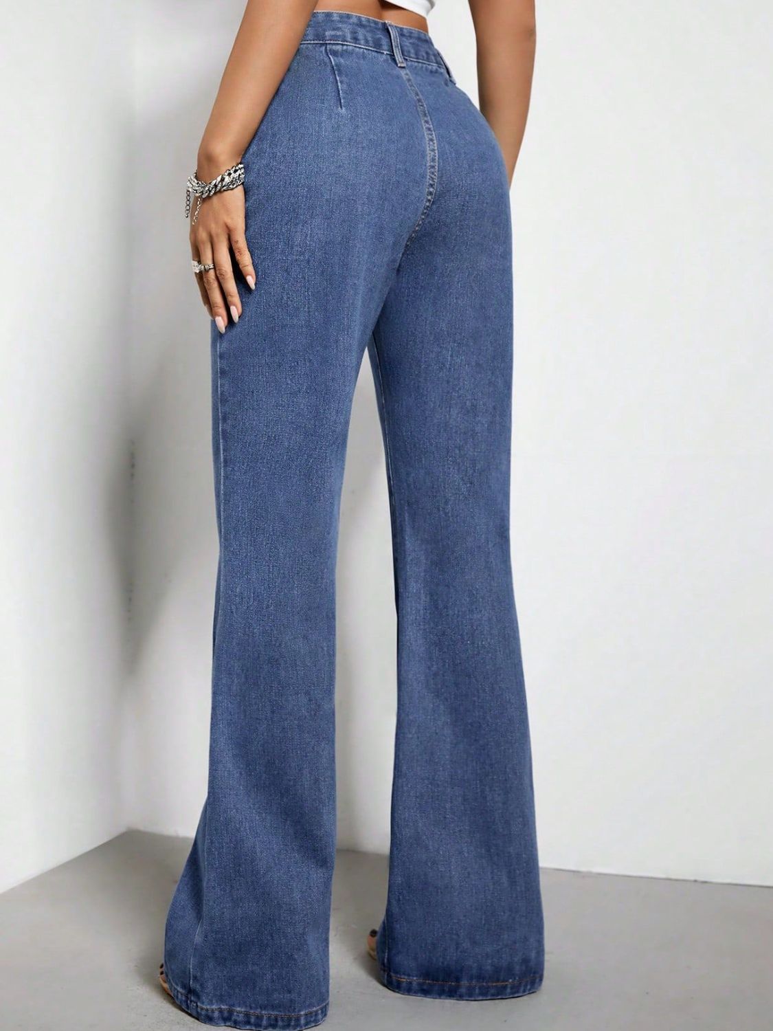 Stilla | Talje Bootcut Jeans med Lommer