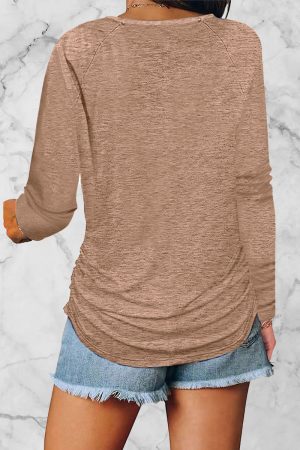 Stilla | Afslappet Solid Fold V-hals Toppe