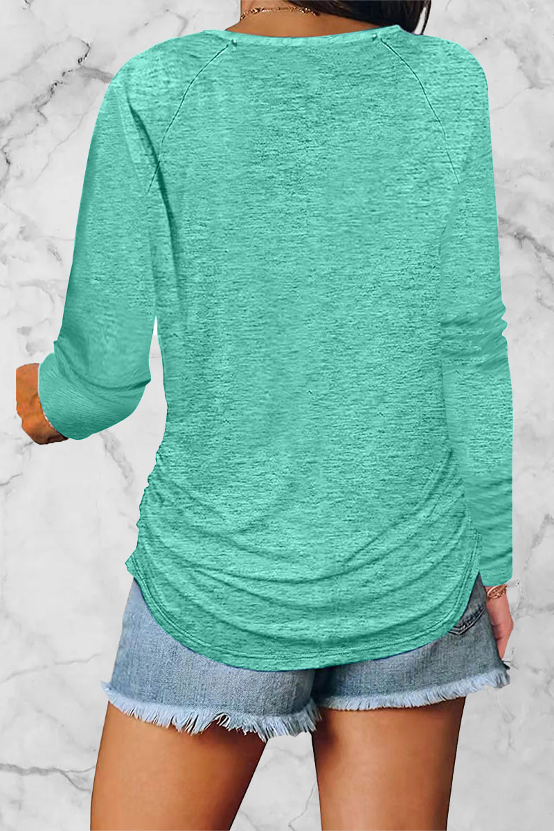 Stilla | Afslappet Solid Fold V-hals Toppe