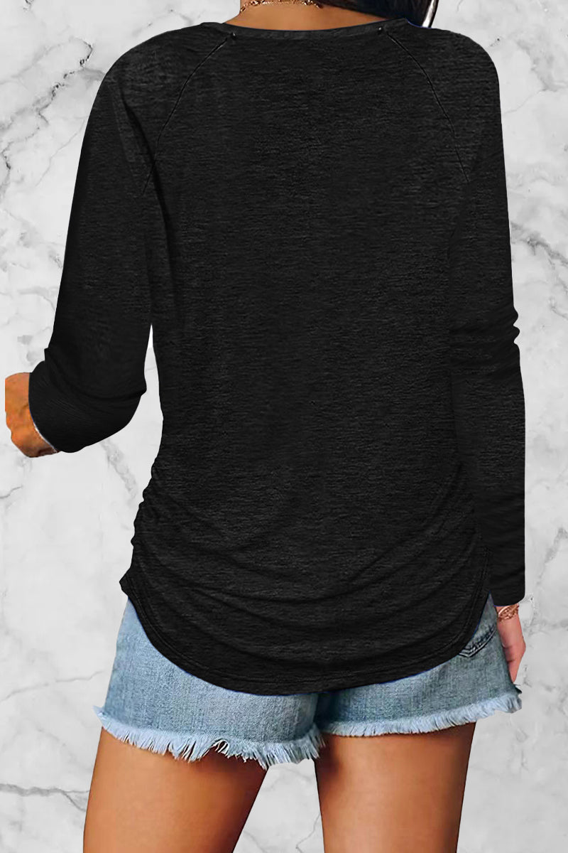 Stilla | Afslappet Solid Fold V-hals Toppe