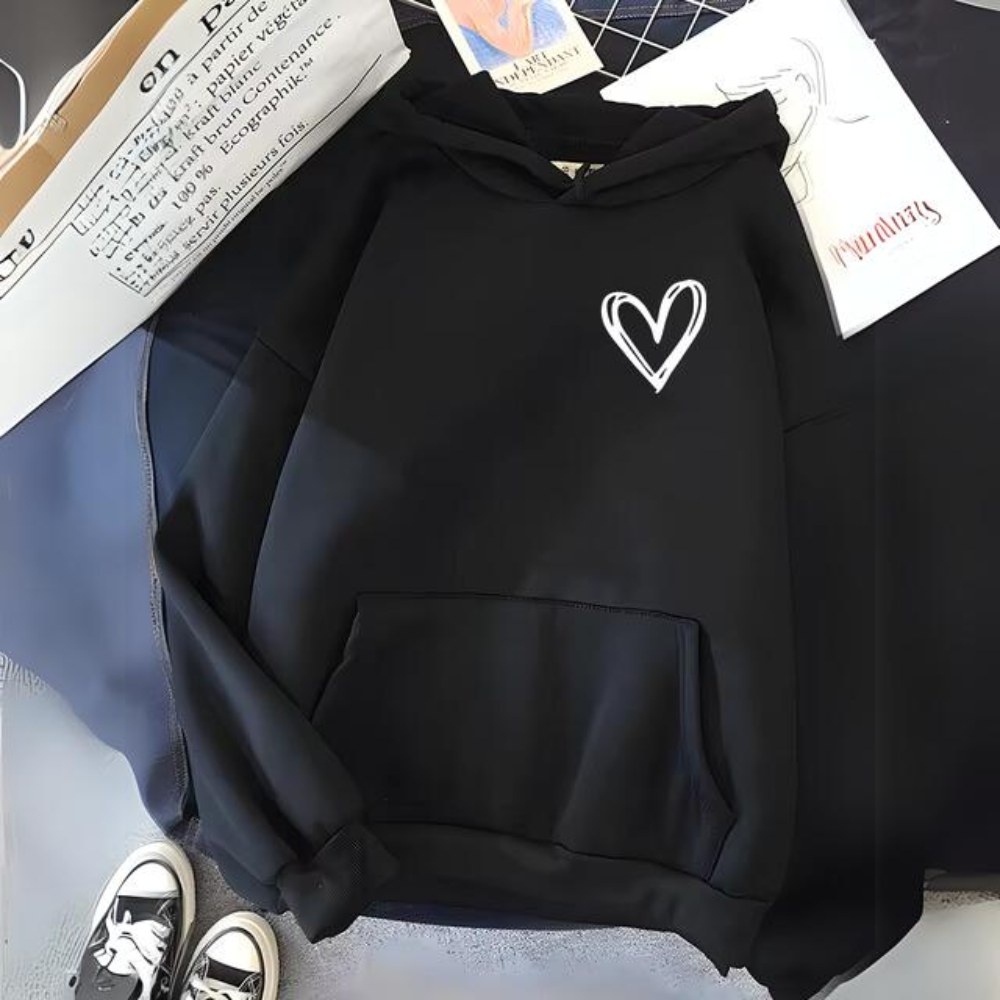 Stilla | Sweatshirt med et enkelt hjerteprint