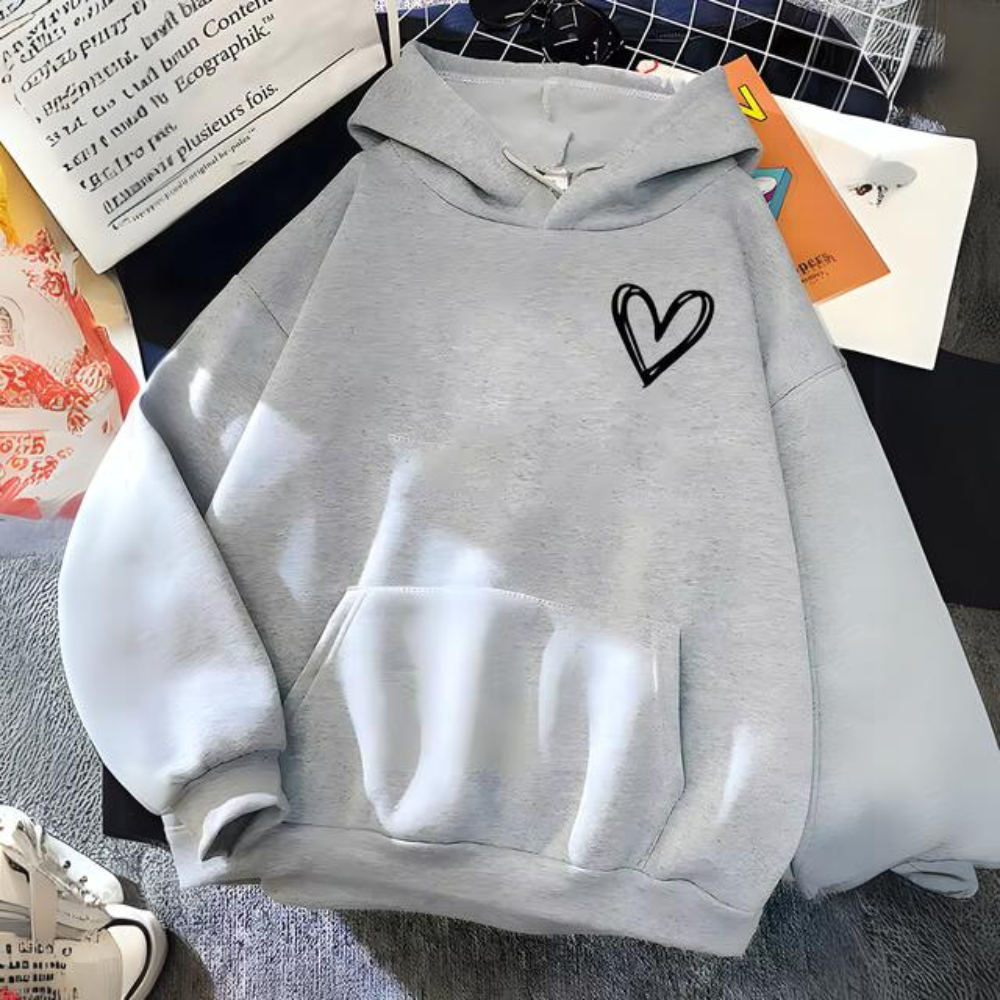 Stilla | Sweatshirt med et enkelt hjerteprint