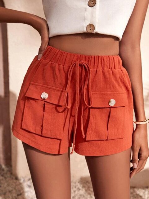 Stilla | Afslappet Cargo Shorts Med Elastisk Talje
