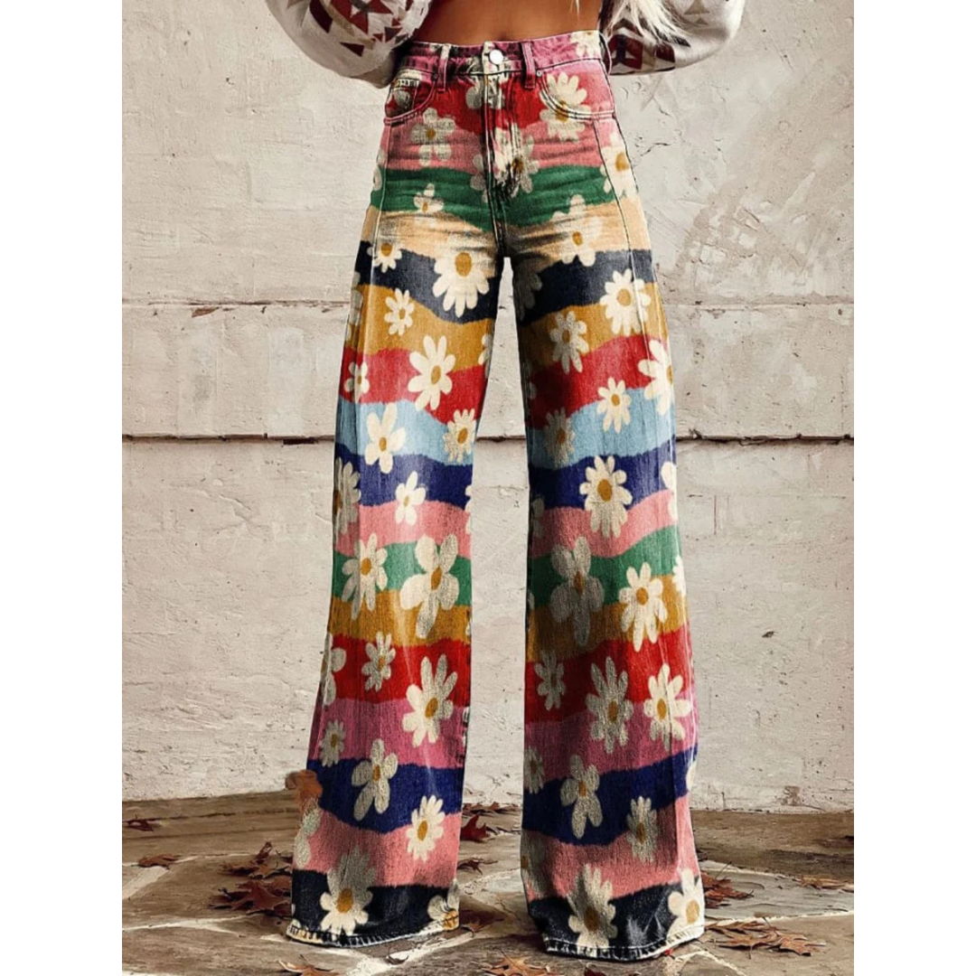 Stilla | Retro Blomstervidde Bukser