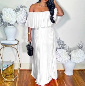 Stilla | Sexet Off-shoulder Plisseret Kjole