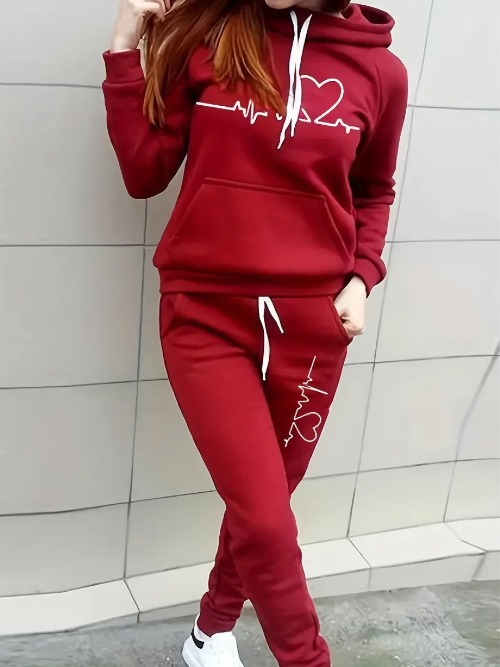 Stilla | Tracksuit Behagelig Tracksuit Med Hjerterytmeprint