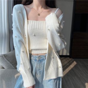 Stilla | Enfarvet Pullover Frakke Strik Cami Top