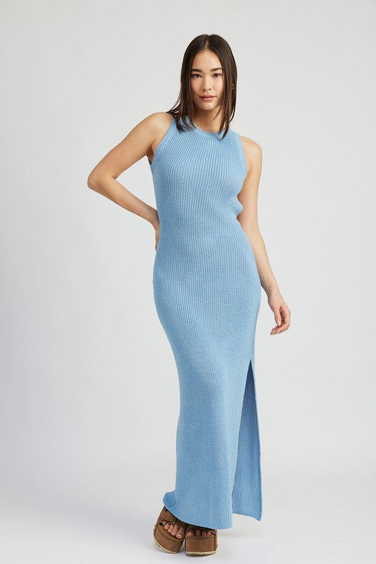 Stilla | Neck Maxi Kjole Med Åben Ryg