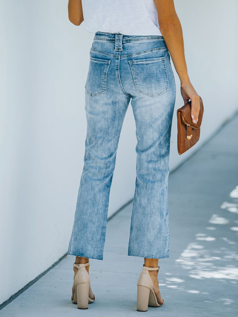 Stilla | Kvinders Jeans Høj Talje Lomme Vaskede Jeans