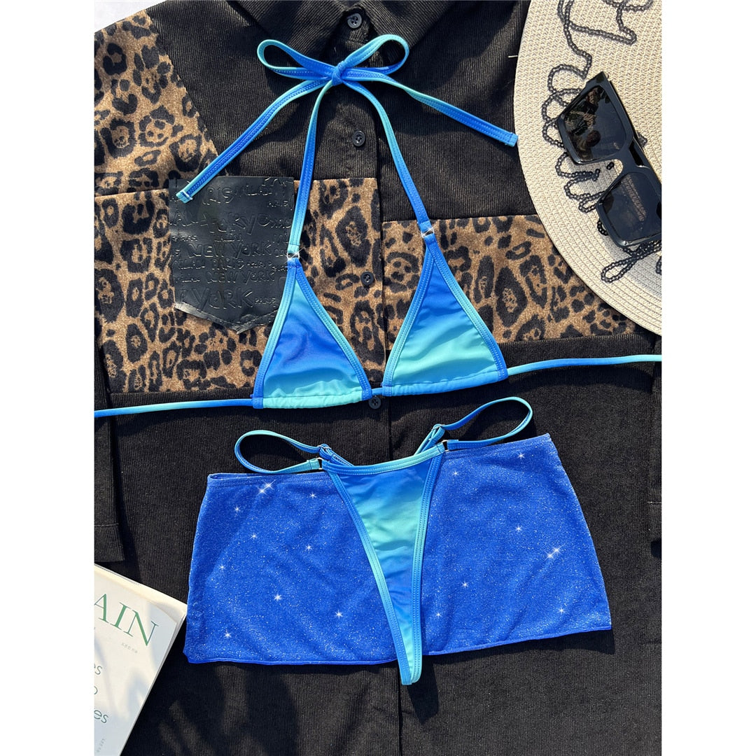 Stilla | Halter Micro Trusse Bikini Sæt & Nederdel Mode