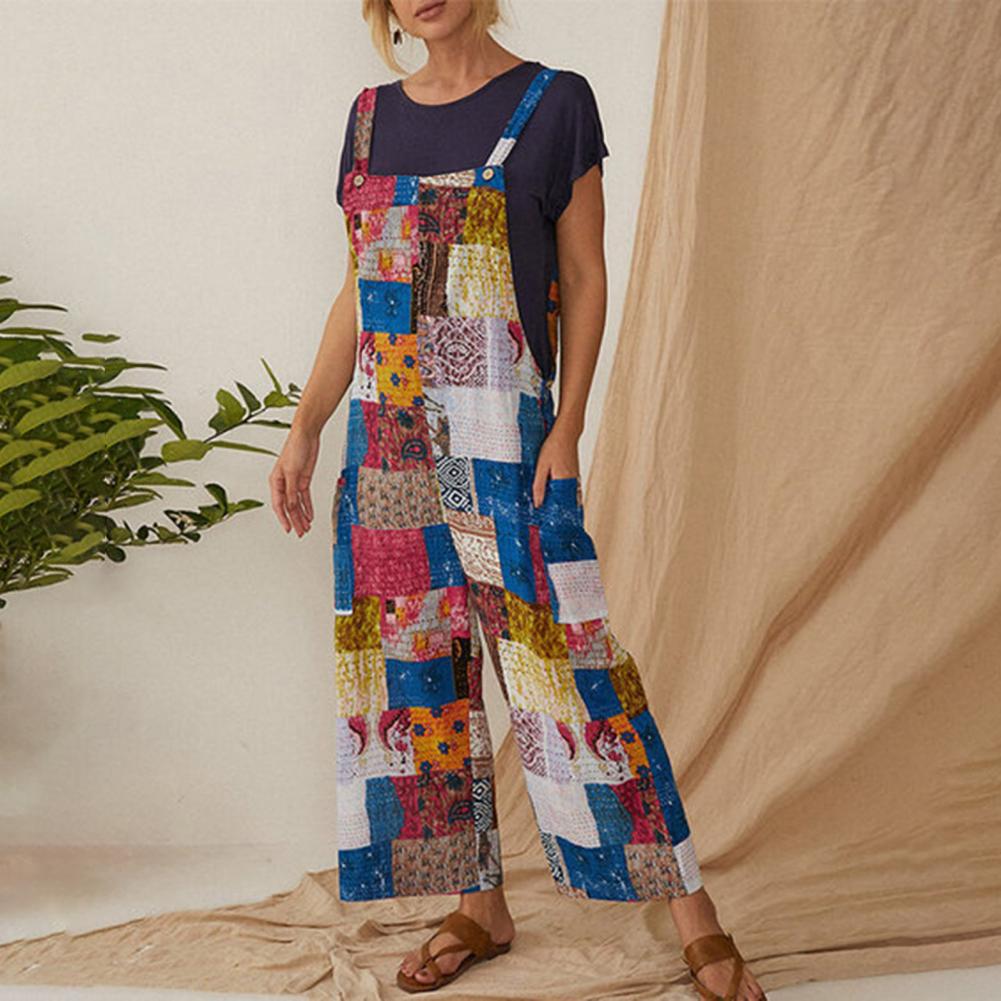 Stilla | Jumpsuit med Vide Ben og Vintageprint
