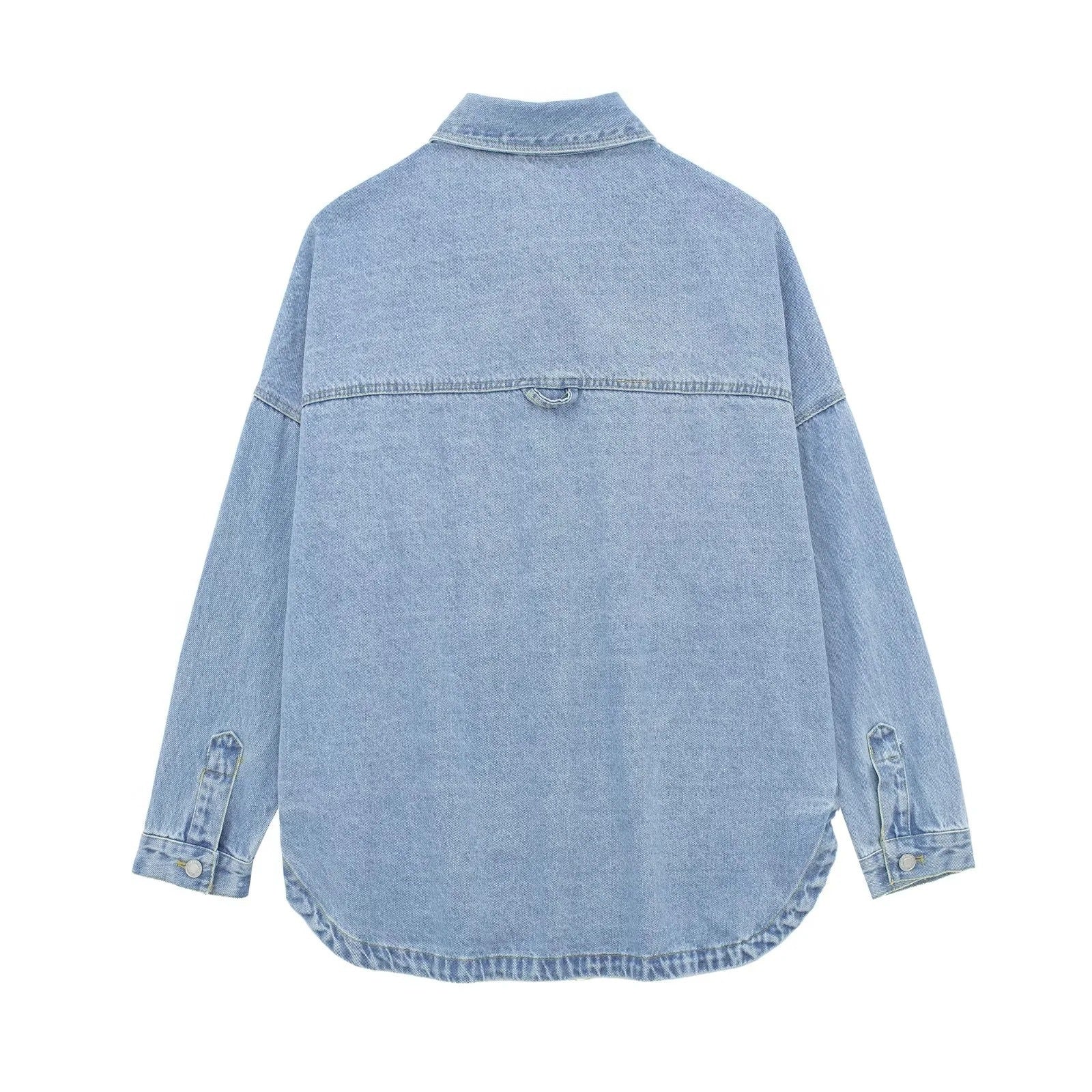 Stilla | Denim-jakke med revers langærmet denimjakke Mode