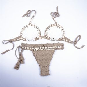 Stilla | Håndlavet Musling Lavskåret Bikini Sæt Mode