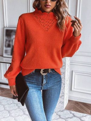 Stilla | Pullover Ensfarvet Orange