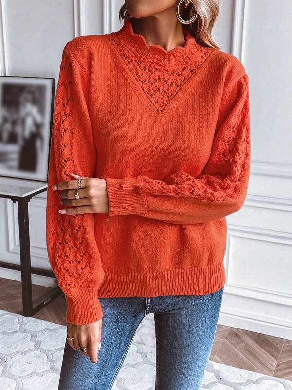 Stilla | Pullover Ensfarvet Orange
