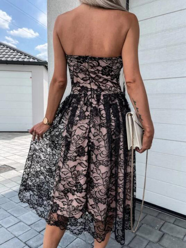 Stilla | Kjoler Til Gravide Party Dresses Midi Dresses in Pregnancy Without Straps in Lace Online