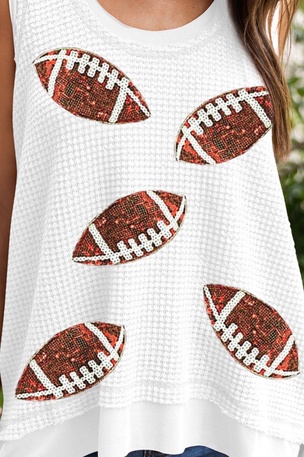 Stilla | Pailletter Fodbold Rundhalset Tank