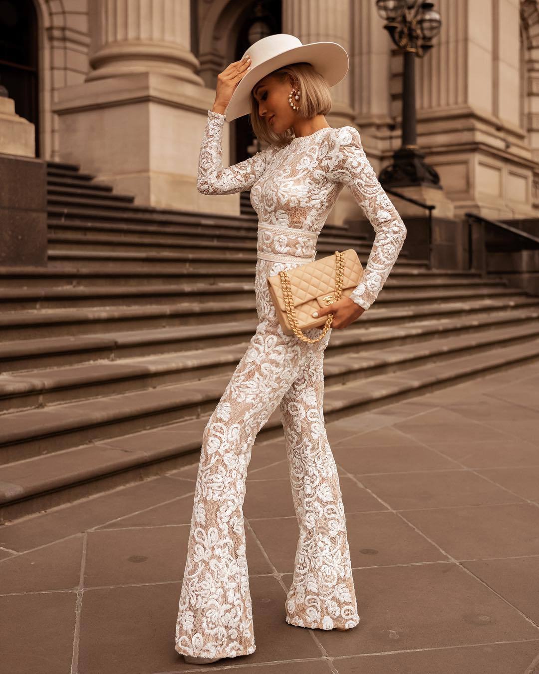 Stilla | Elegant Blonde Slim Jumpsuit